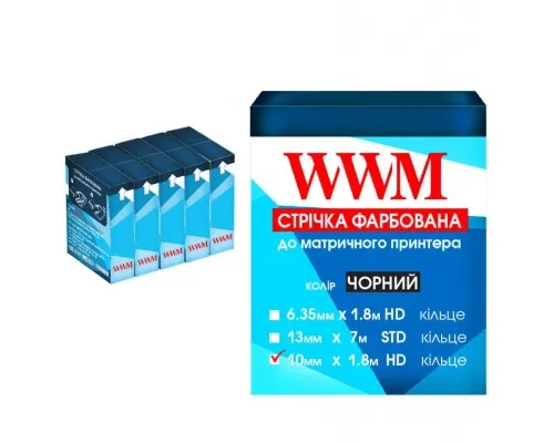 Лента к принтерам 10мм х 1.8м HD к. Black*5шт WWM (R10.1.8H5)