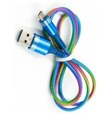 Дата кабель Dengos USB 2.0 AM to Type-C 1.0m (NTK-TC-SET-RAINBOW)