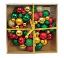 Рождественский венок Jumi с елочных пластиковых шариков 34 см Разноцветный (5900410379152)