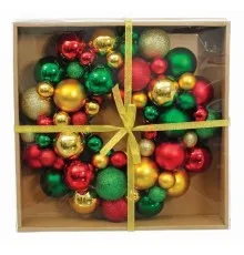 Рождественский венок Jumi с елочных пластиковых шариков 34 см Разноцветный (5900410379152)