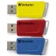 USB флеш накопичувач Verbatim 3x16GB Store n Click Red/Blue/Yellow USB 3.2 (49306)