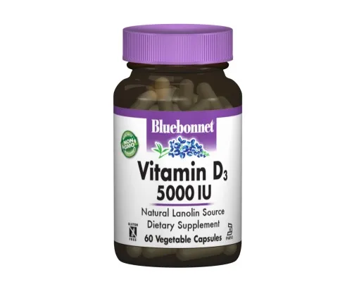 Вітамін Bluebonnet Nutrition Вітамін D3 5000IU, 60 вегетаріанських капсул (BLB-00368)