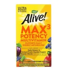 Мультивітамін Nature's Way Мультивітаміни з залізом, Alive! Max3 Daily, 90 таблеток (NWY-14927)