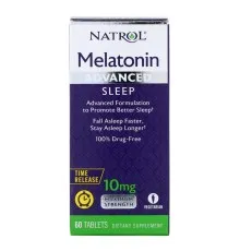 Амінокислота Natrol Мелатонін Повільного Вивільнення 10 мг, Melatonin Advanced S (NTL-05964)