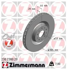 Тормозной диск ZIMMERMANN 230.2380.20