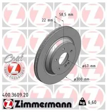 Гальмівний диск ZIMMERMANN 400.3609.20