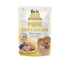 Влажный корм для собак Brit Care Mini pouch 85 г (филе кролика и лосося в соусе) (8595602534432)