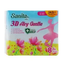 Гигиенические прокладки Sanita 3D Airy Gentle Slim Wing 24.5 см 8 шт. (8850461090704)