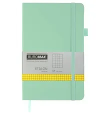 Книга записна Buromax Etalon 125x195 мм 96 аркушів в клітинку обкладинка зі штучної шкіри М'ятна (BM.291160-38)