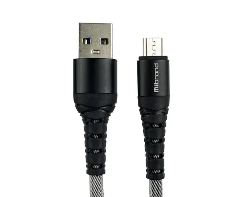 Дата кабель USB 2.0 AM to Micro 5P 1.0m MI-14 2A Black-Gray Mibrand (MIDC/14MBG)