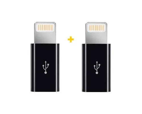 Перехідник MicroUSB to Lightning AC-030 2 pcs XoKo (XK-AC030-BK2)