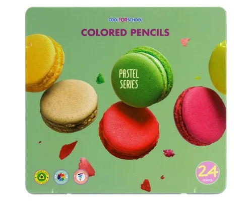 Олівці кольорові Cool For School Pastel Преміум в металевій коробці 24 кольори (CF15189)