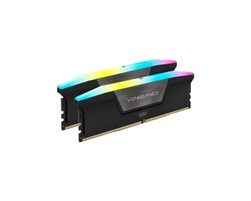 Модуль памяті для компютера DDR5 32GB (2x16GB) 6000 MHz Vengeance RGB Black Corsair (CMH32GX5M2D6000C36)