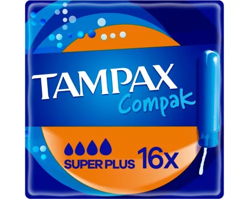 Тампоны Tampax Compak Super Plus с аппликатором 16 шт. (8001841300399)