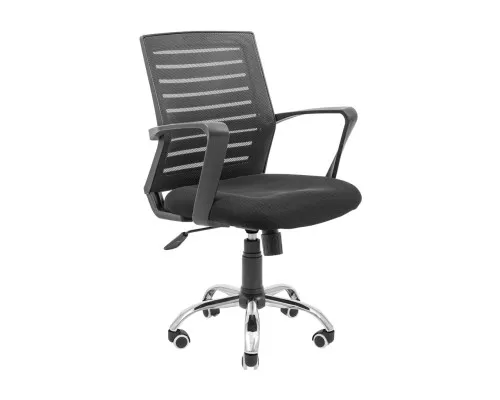 Офісне крісло Richman Флеш Ю Хром М-1 (Tilt) Сітка чорна + сіра (ADD0003095)