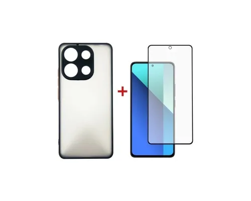 Чехол для мобильного телефона Dengos Kit for Xiaomi Redmi Note 13 4G case + glass (Black) (DG-KM-66)