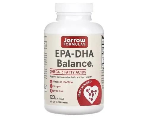 Жирные кислоты Jarrow Formulas Рыбий жир баланс, EPA-DHA Balance, 120 гелевых капсул (JRW16036)