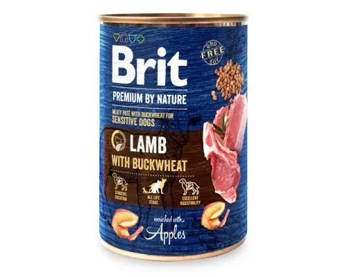 Вологий корм для собак Brit Premium by Nature з ягням (8595602561841)