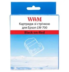 Стрічка для принтера етикеток WWM для Epson LW-700 24mm х 8m Black-on-Red (WWM-SC24R)