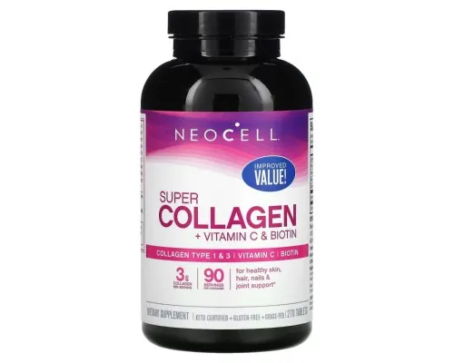 Витаминно-минеральный комплекс Neocell Супер Коллаген с Витамином C и Биотином, Super Collagen + Vitamin C (NEL-13262)