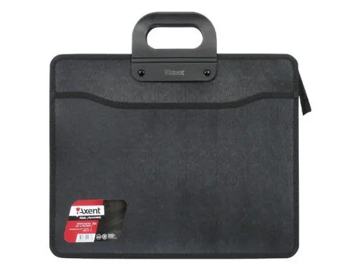 Папка - портфель Axent В4, 3 compartments, black, with zipper closure (1603-01-А)