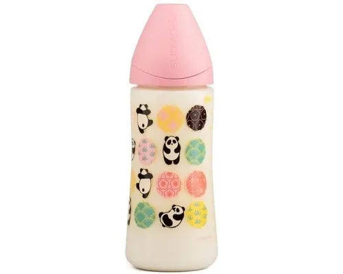 Пляшечка для годування Suavinex Історії панди 360 мл, рожева (304001)