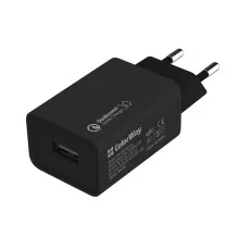 Зарядное устройство ColorWay 1USB Quick Charge 3.0 (18W) black (CW-CHS013Q-BK)