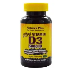 Вітамін Natures Plus Ультра вітамін D3 5000 МE, Nature's Plus, 90 таблеток (NTP1045)