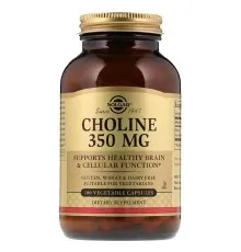 Вітамін Solgar Холін 350 мг, Choline 350 mg, 100 рослинних капсул (SOL-00830)