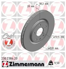 Гальмівний диск ZIMMERMANN 230.2384.20