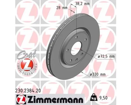 Тормозной диск ZIMMERMANN 230.2384.20