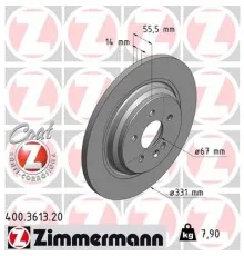 Тормозной диск ZIMMERMANN 400.3613.20