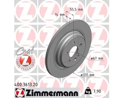 Тормозной диск ZIMMERMANN 400.3613.20