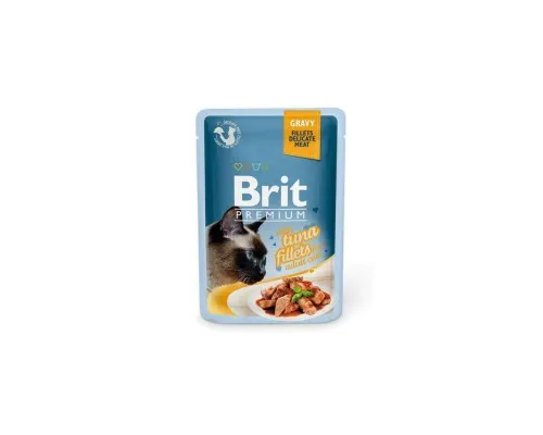 Вологий корм для кішок Brit Premium Cat 85 г (філе тунця в соусі) (8595602518548)