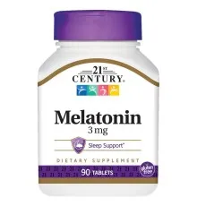 Вітамінно-мінеральний комплекс 21st Century Мелатонін, 3 мг, Melatonin, 90 таблеток (CEN-21240)