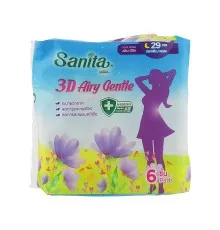 Гигиенические прокладки Sanita 3D Airy Gentle Slim Wing 29 см 6 шт. (8850461090742)