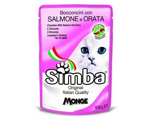 Вологий корм для кішок Simba Cat Wet лосось та дорі 100 г (8009470009379)