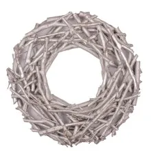 Різдвяний вінок YES! Fun ротанговий срібний, 30 см (974244)