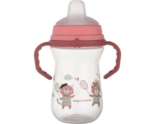 Поильник-непроливайка Canpol babies Bonjour Paris с силиконовым носиком FirstCup 250 мл Розовая (56/613_pin)