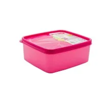 Пищевой контейнер Irak Plastik Alaska квадратний 0,65 л рожевий (5505)