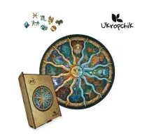 Пазл Ukropchik дерев'яний Таємничий Зодіак size - L в коробці з набором-рамкою (Mysterious Zodiac A3)