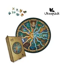 Пазл Ukropchik деревянный Таинственный Зодиак size - L в коробке с набором-рамкой (Mysterious Zodiac A3)