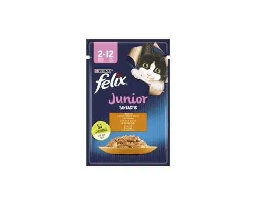 Влажный корм для кошек Purina Felix Fantastic Junior с курицей в желе 85 г (7613039832189)