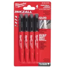 Набор маркеров Milwaukee INKZALL ультра-тонких, черные, 4шт (48223154)