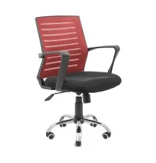 Офісне крісло Richman Флеш Ю Хром М-1 (Tilt) Сітка чорна + червона (ADD0003097)
