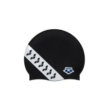 Шапка для плавання Arena Icons Team Stripe Cap 001463-111 чорний, білий Уні OSFM (3468336779156)