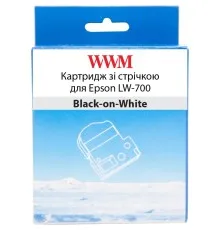 Стрічка для принтера етикеток WWM для Epson LW-700 24mm х 8m Black-on-White (WWM-SS24K)