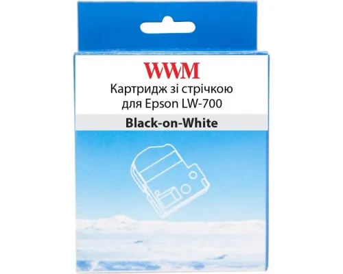 Лента для принтера этикеток WWM для Epson LW-700 24mm х 8m Black-on-White (WWM-SS24K)