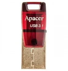 USB флеш накопичувач Apacer 32GB AH180 Red Type-C Dual USB 3.1 (AP32GAH180R-1)