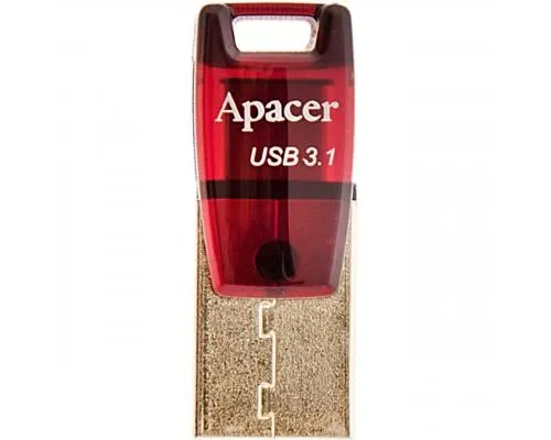 USB флеш накопичувач Apacer 32GB AH180 Red Type-C Dual USB 3.1 (AP32GAH180R-1)